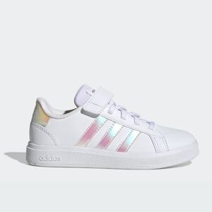 Adidas Grand Court Toddler Kids Sneakers White With Iridescent Accents